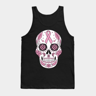 Breast Cancer Awareness Skull Pink Ribbon Tank Top